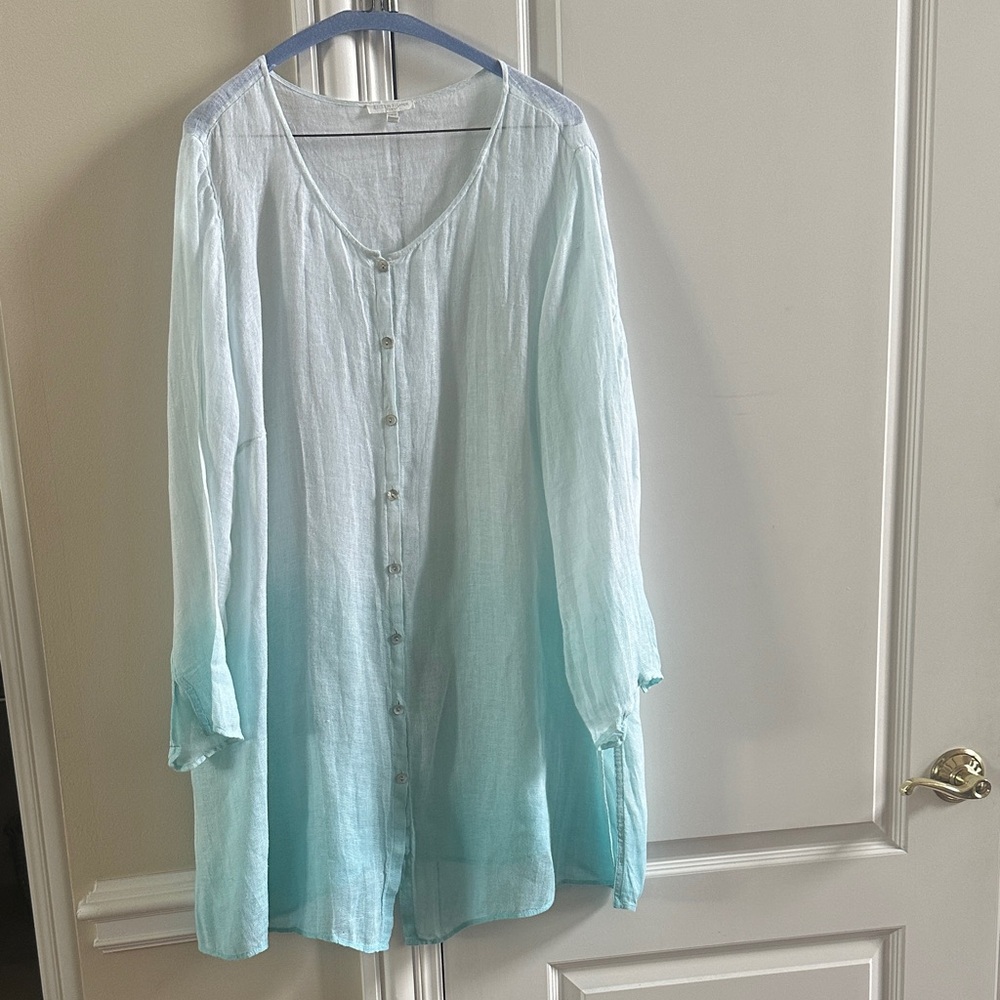 Eileen Fisher 2x dip dye linen tunic